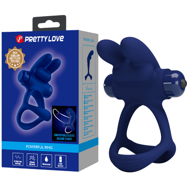 Pretty Love Powerful Ring Francisco Vibrating Cock Ring Navy Blue