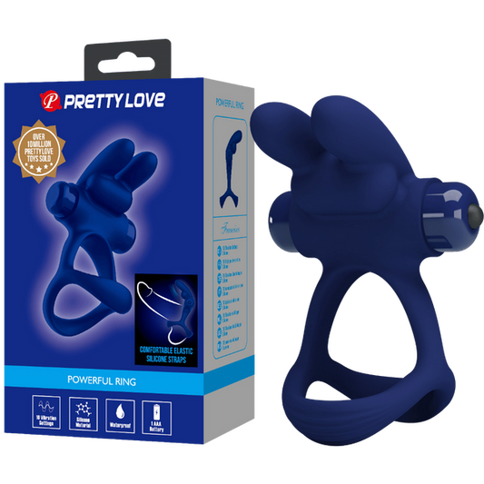 Pretty Love Powerful Ring Francisco Vibrating Cock Ring Navy Blue