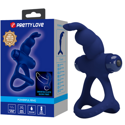 Pretty Love Powerful Ring Luchito Vibrating Cock Ring Navy Blue