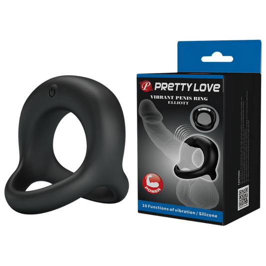Pretty Love Vibrant Penis Ring - Elliott (Black)