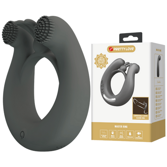 Pretty Love Master Ring - Dahlia Vibrating Couples Cock Ring (Grey)