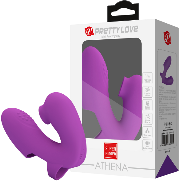 Pretty Love Athena Suction Finger Vibrator Purple