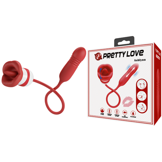 Pretty Love Ashlynn - Mouth Shaped Vibrator Licking Tongue and Thrusting Bullet