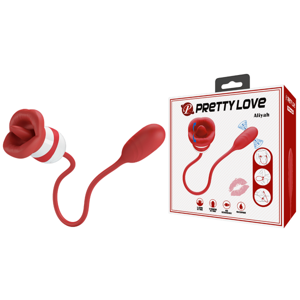 Pretty Love Aliyah - Mouth Shaped Vibrator Licking Tongue and Thumping Bullet