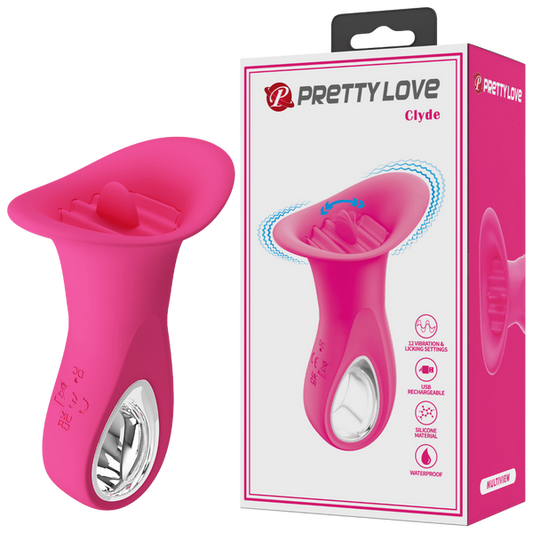 Pretty Love Clyde Vibrating Licking Tongue Stimulator Pink
