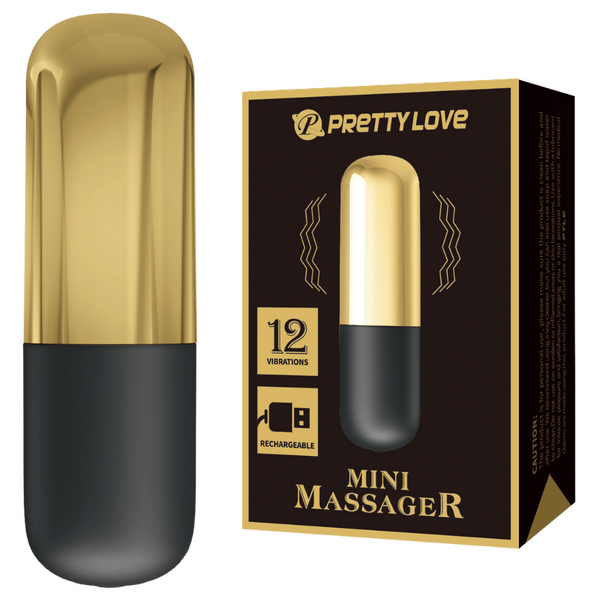 Pretty Love Rechargeable Bullet Mini Massager (Gold)