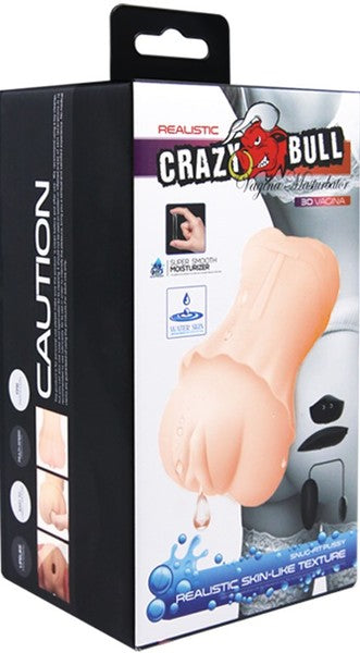 Crazy Bull Water Activated 3D Vibrating Vagina Masturbator (Flesh)