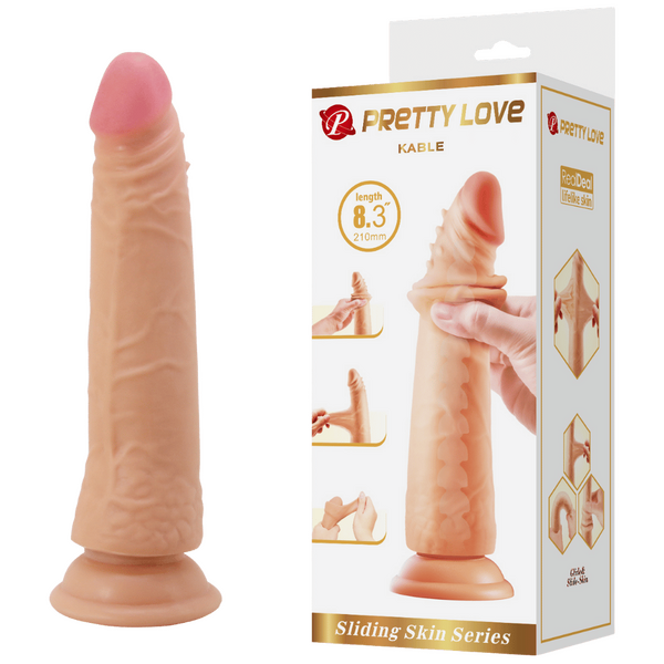 Pretty Love Sliding Skin Series -  Kable 8.3" Dildo Flesh