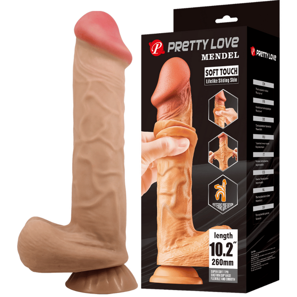 Pretty Love Mendel Soft Toch Sliding Skin 10.2" Dildo Flesh