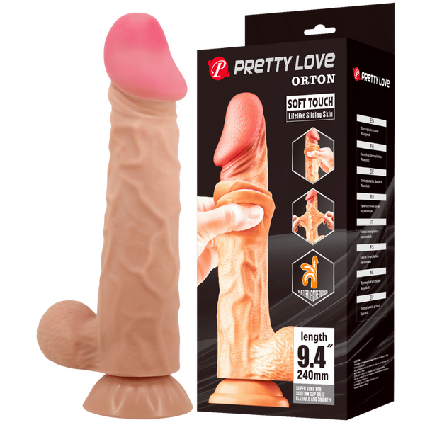Pretty Love Orton Soft Toch Sliding Skin 9.4" Dildo Flesh