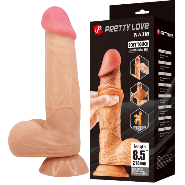 Pretty Love Najm Soft Toch Sliding Skin 8.5" Dildo Flesh