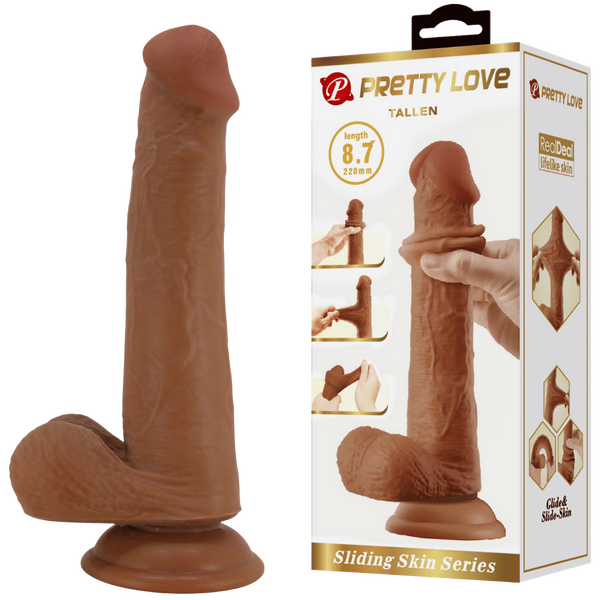 Pretty Love Sliding Skin Series -  Tallen 8.7" Dildo Tan
