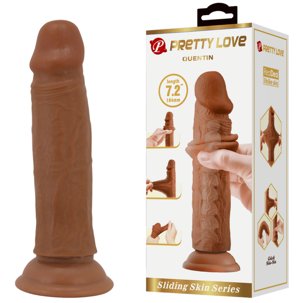 Pretty Love Sliding Skin Series - Quentin 7.2" Dildo Tan