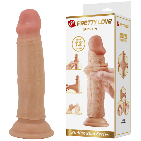 Pretty Love Sliding Skin Series -  Quentin 7.2" Dildo Flesh