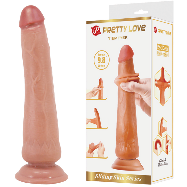 Pretty Love Sliding Skin Series - Tiemeyer 9.8" Dildo Tan