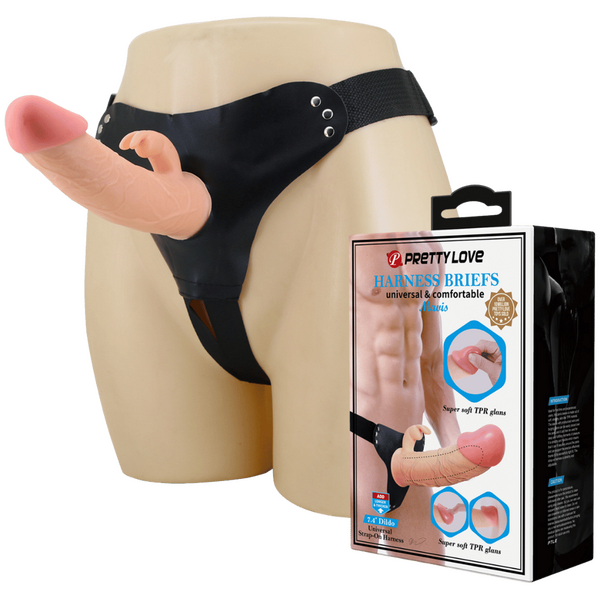 Pretty Love Universal Strap-on Harness - Mavis With 7.4" Dildo (Flesh)