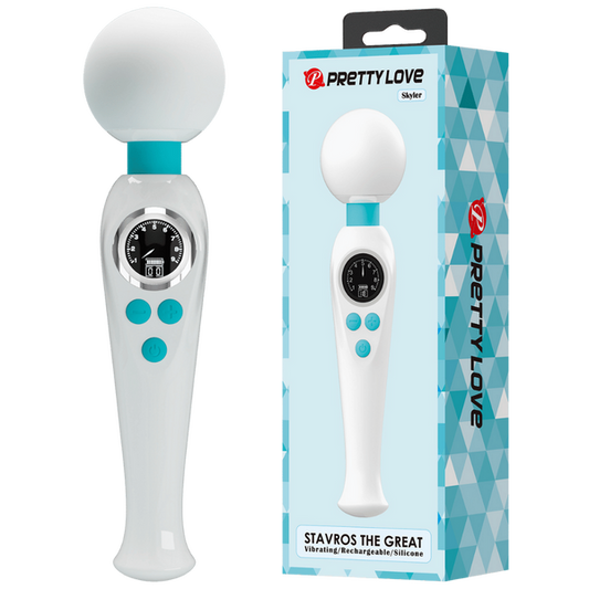 Pretty Love Stavros The Great Skyler Massage Wand Vibrator White/Blue