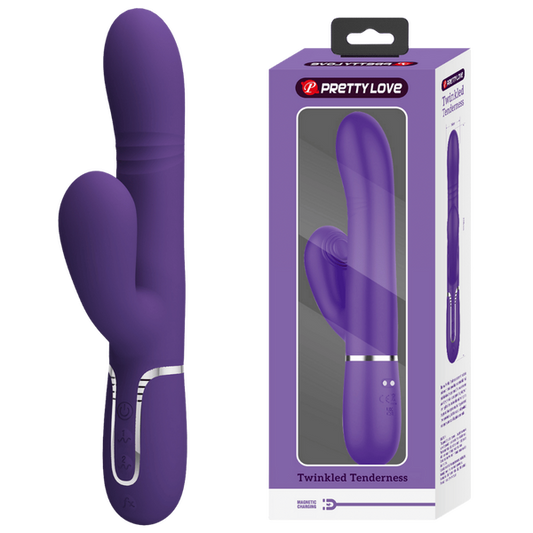 Pretty Love Mariana - 4in1 Multi-function Thumping Rabbit Vibrator Dark Purple
