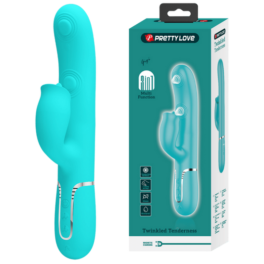 Pretty Love Gigi - 3in1 Multi-function Thumping Licking Rabbit Vibrator Seafoam