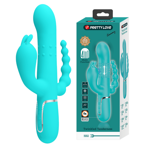 Pretty Love Cammy Triple Rabbit Vibrator Seafoam