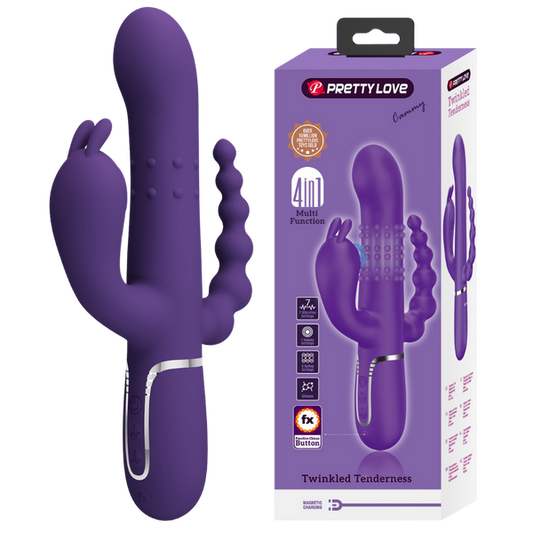 Pretty Love Cammy Triple Rabbit Vibrator Dark Purple
