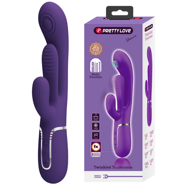 Pretty Love Romance - Shania - 4in1 Multi-function Rabbit Vibrator Dark Purple