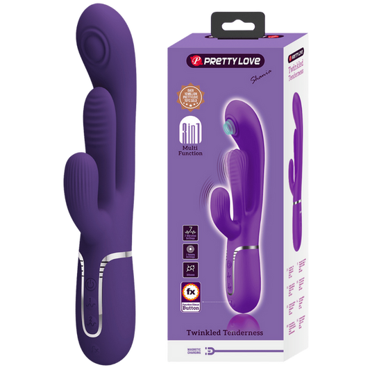 Pretty Love Romance - Shania - 4in1 Multi-function Rabbit Vibrator Dark Purple