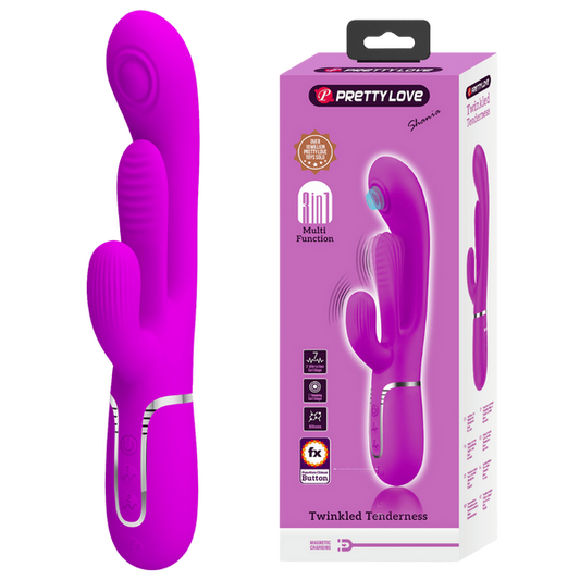 Pretty Love Romance - Shania - 4in1 Multi-function Rabbit Vibrator Pink