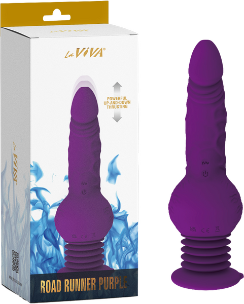 La Viva Road Runner Vibrating, Rotating & Thrusting Dildo Vibrator Purple
