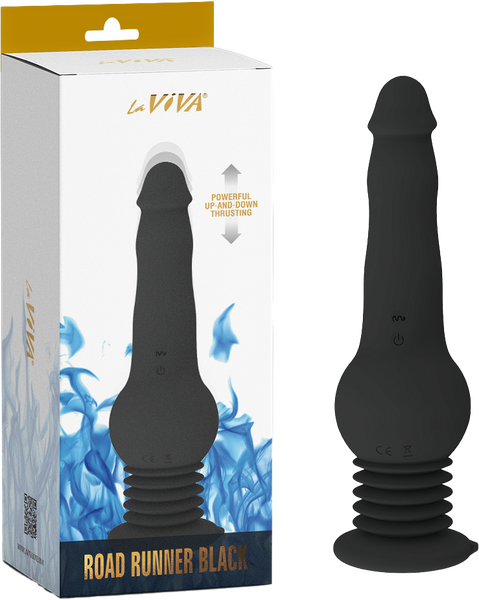 La Viva Road Runner Vibrating, Rotating & Thrusting Dildo Vibrator Black