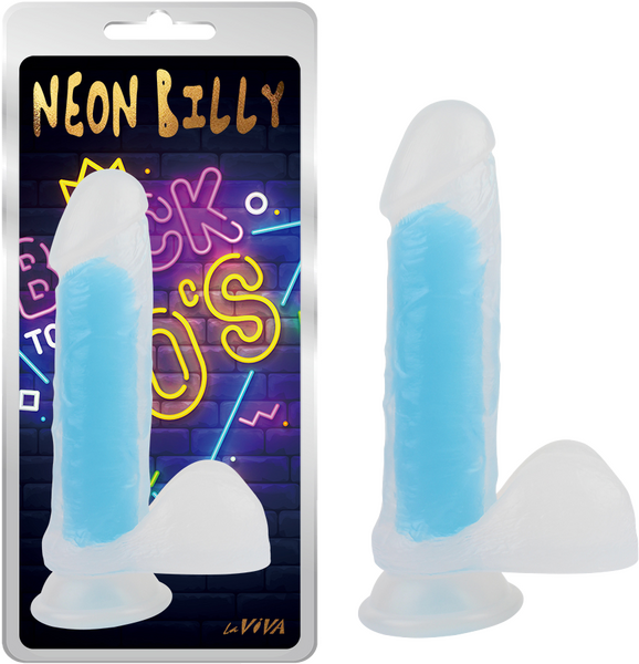 La Viva Neon Billy Glow In The Dark Blue Dildo