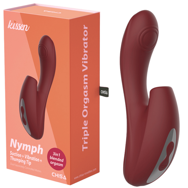 CHISA Kissen Nymph Suction Thumping Tip Vibrator Merlot