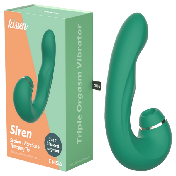 CHISA Kissen Siren Suction Thumping Tip Vibrator Teal