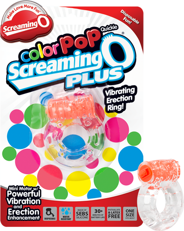 ScreamingO ColorPoP Quickie Plus Vibrating Cock Ring - Orange