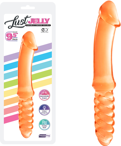 Excellent Power Lust Jelly 9.5" (24cm) Double Ended Dildo Orange