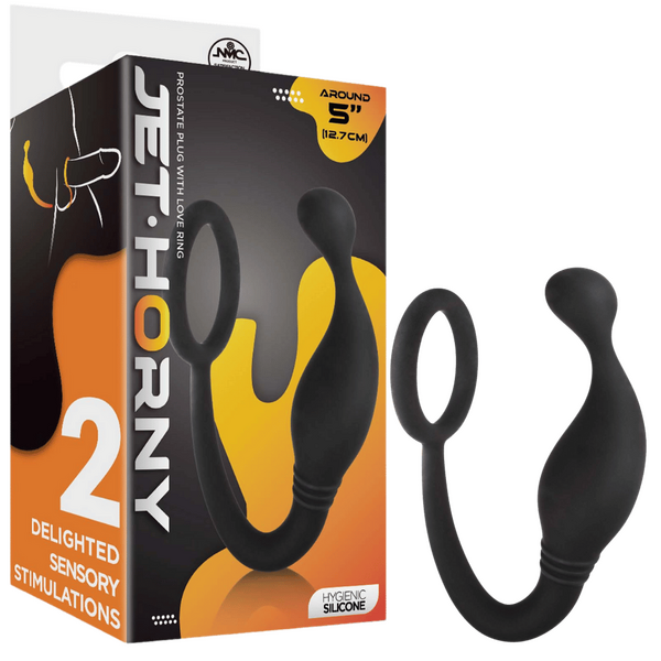 Excellent Power Jet Horny Prostate Plug With Love Ring 5"