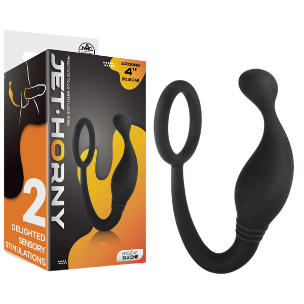 Excellent Power Jet Horny Prostate Plug With Love Ring 4"