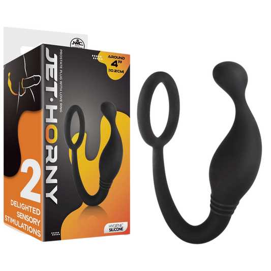 Excellent Power Jet Horny Prostate Plug With Love Ring 4"