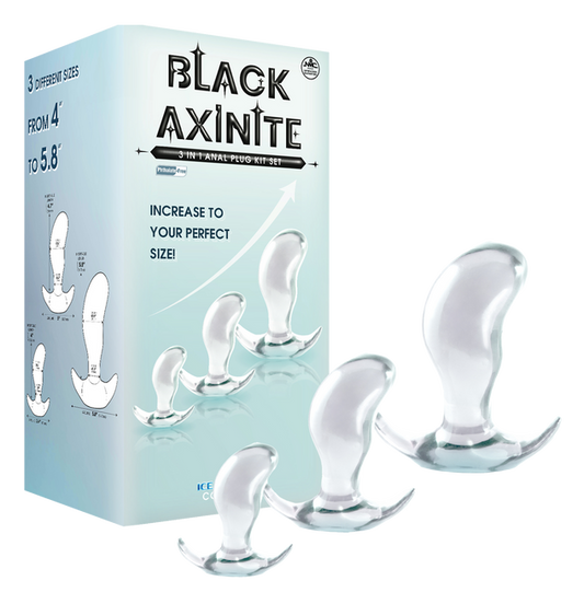 Excellent Power Black Axinite - 3 In 1 Anal Plug Kit Set (Clear)