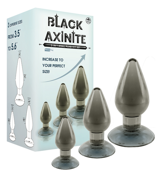 Excellent Power Black Axinite - 3 In 1 Anal Plug Kit Set (Smoke)