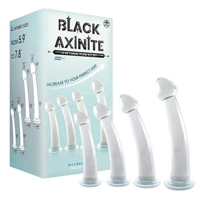 Excellent Power Black Axinite - 4 In 1 Anal Plug Kit Set (Clear)