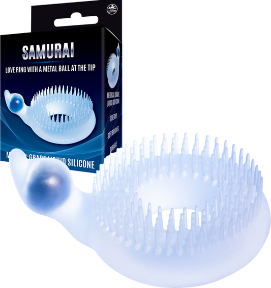 Excellent Power Samurai Love Ring w Metel Ball Clear