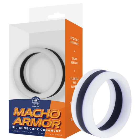 Excellent Power Macho Armor Silicone Cock Ornament Ring Black