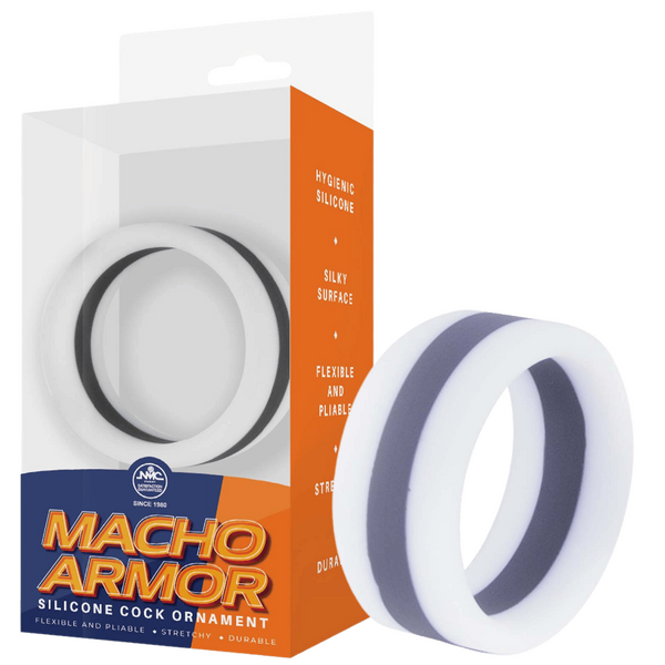 Excellent Power Macho Armor Silicone Cock Ornament Ring Grey