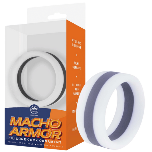 Excellent Power Macho Armor Silicone Cock Ornament Ring Grey