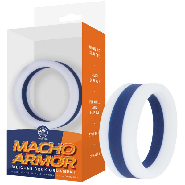 Excellent Power Macho Armor Silicone Cock Ornament Ring Blue