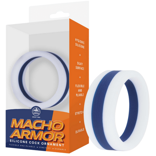 Excellent Power Macho Armor Silicone Cock Ornament Ring Blue