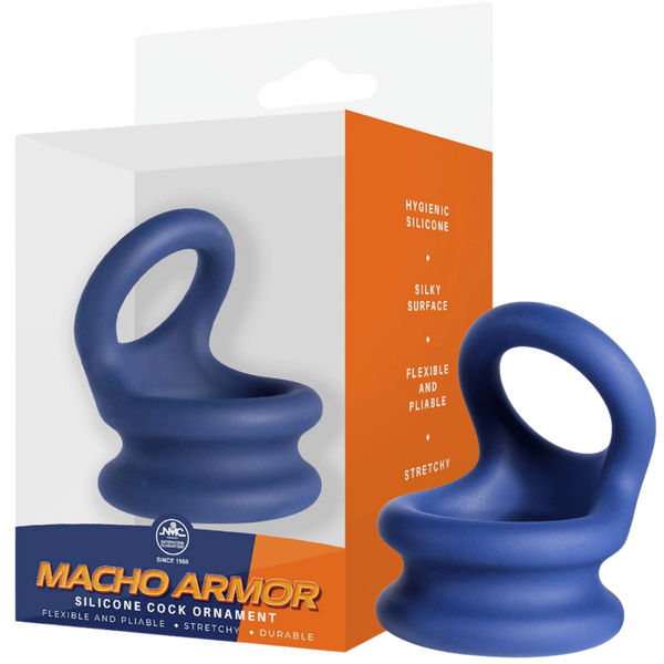 Excellent Power Macho Armor Silicone Cock & Ball Ornament Medium Blue