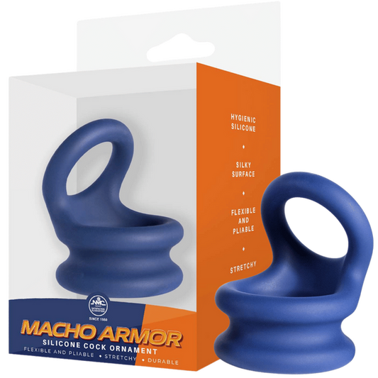 Excellent Power Macho Armor Silicone Cock & Ball Ornament Medium Blue