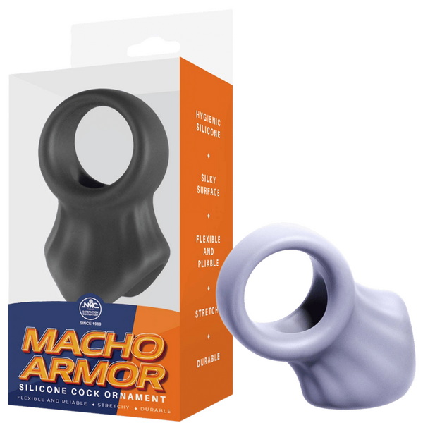 Excellent Power Macho Armor Silicone Cock & Ball Ornament Grey